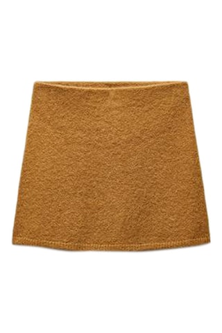 Wollen en Alpacawollen Trapezium Rok - Mosterdgeel