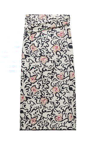 Linnen Wikkelrok - Ecru en Zwart