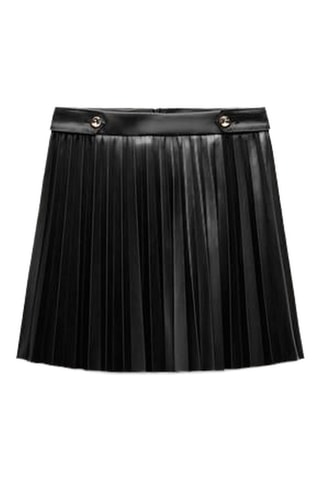 Geplooide Minirok- Zwart