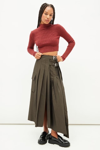 Asymmetrische Rok - Bruin