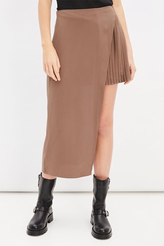 Asymmetrische Rok - Bruin