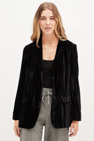 Velours Blazer - Zwart