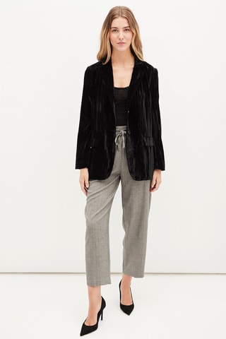 Velours Blazer - Zwart