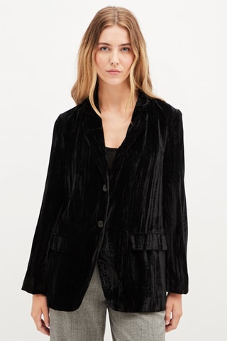 Velours Blazer - Zwart
