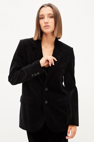Velours Blazer - Zwart