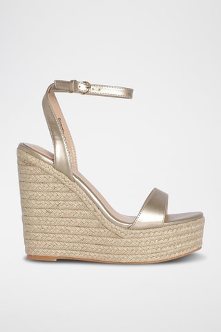 Sandálias com cunha - Dourado