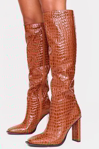 Botas acima do joelho - Castanho