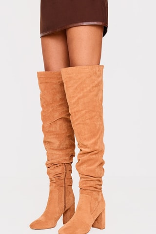 Botas acima do joelho - Camel
