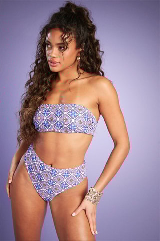 Soutien de biquíni - Azul e branco