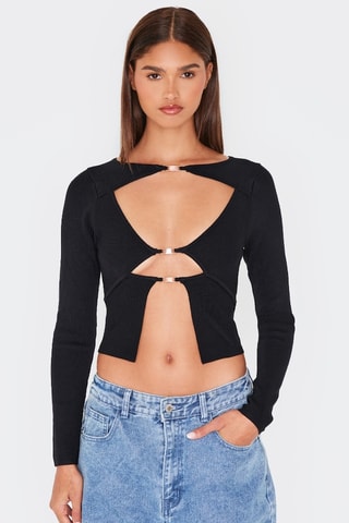 Camisola curta - Preto