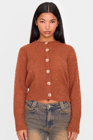 Casaco de malha - Vermelho-tijolo