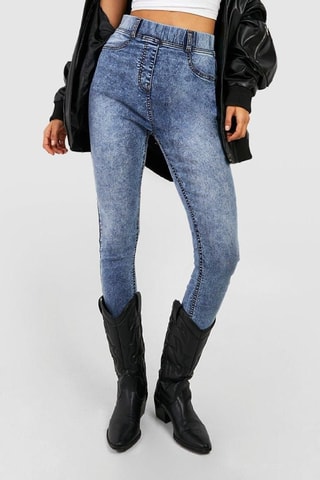 Jeggings cintura subida - Azul