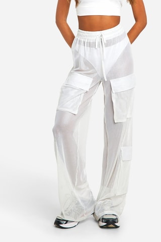 Calças cargo - Branco