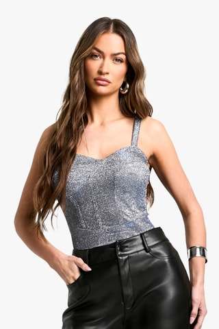 Top sem mangas - Azul-metalizado