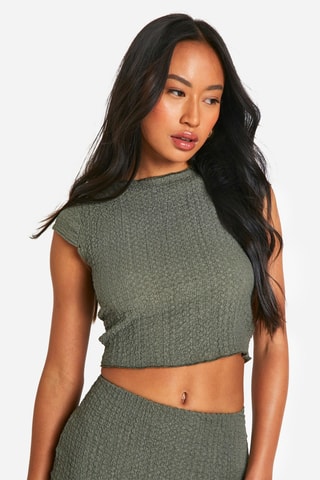 Crop top - Verde-azeitona