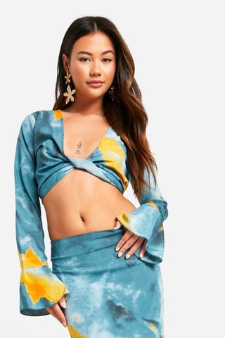 Crop top tie and dye - Azul