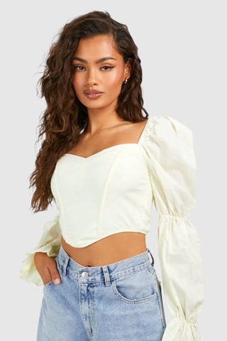 Crop top - Amarelo-pálido