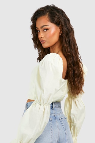 Crop top - Amarelo-pálido