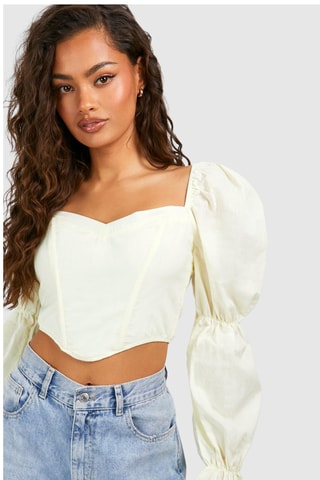 Crop top - Amarelo-pálido