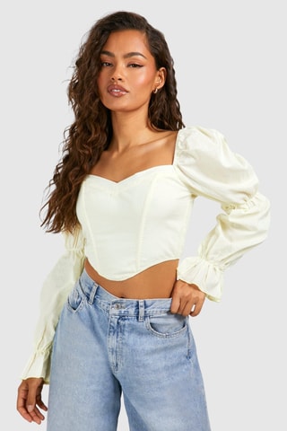 Crop top - Amarelo-pálido