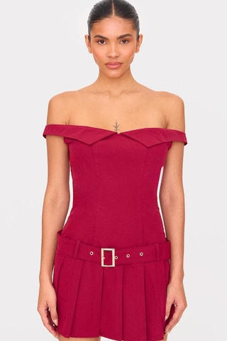 Vestido cintura descida - Bordô