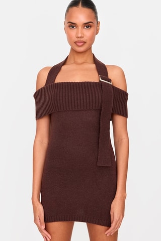 Vestido justo - Castanho