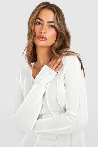 Vestido justo - Creme