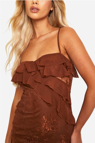 Vestido assimétrico - Castanho