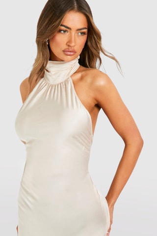 Vestido estilo patinadora - Champanhe