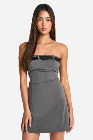 Vestido curto - Cinzento