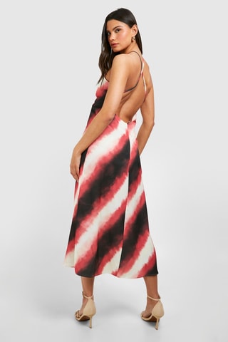 Vestido médio tie and dye - Rosa e preto