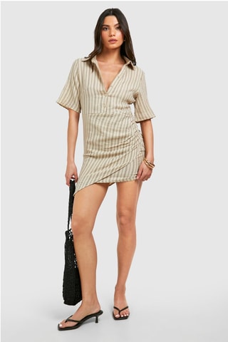 Vestido efeito ilusório - Bege