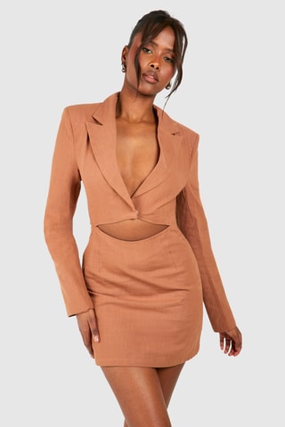 Vestido estilo patinadora - Castanho