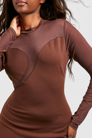 Vestido justo - Castanho