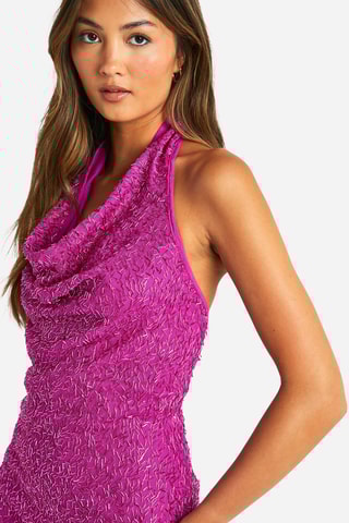 Vestido curto com lantejoulas - Malva