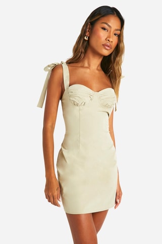 Vestido estilo patinadora - Bege