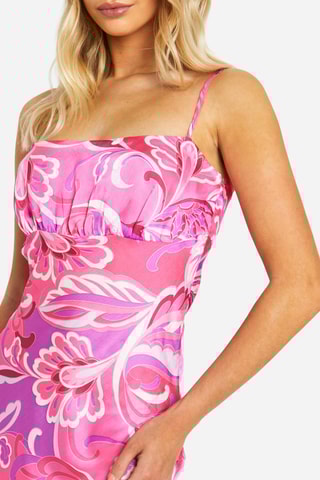 Vestido direito - Rosa e violeta