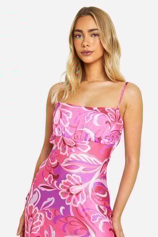 Vestido direito - Rosa e violeta