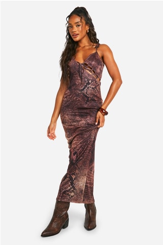 Vestido comprido - Castanho