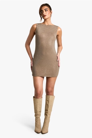 Vestido justo - Bege