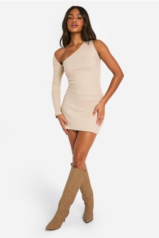 Vestido assimétrico - Bege