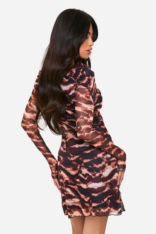 Vestido estilo patinadora - Castanho