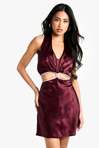 Vestido estilo patinadora - Bordô