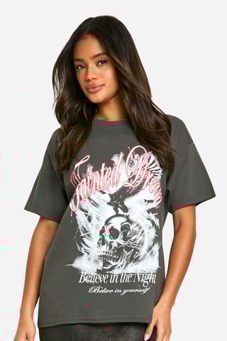 T-shirt oversize - Cinzento-escuro