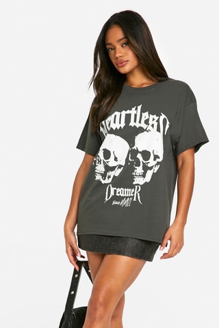 T-shirt oversize - Cinzento-escuro