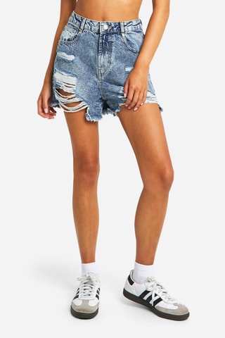 Calções de ganga relaxed - Azul