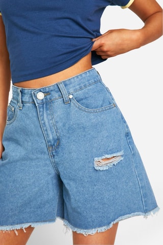 Calções de ganga - Azul-claro