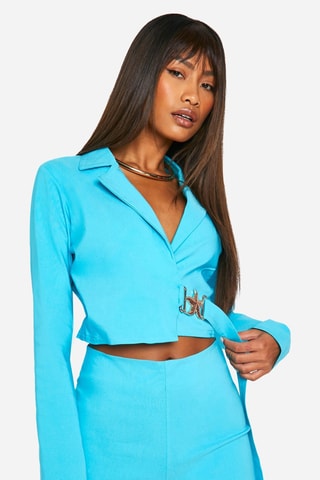 Calções slim - Azul-claro