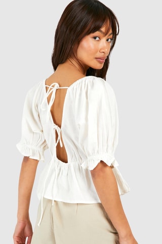 Calções de cintura subida - Bege