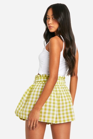 Calções de cintura subida - Verde-lima